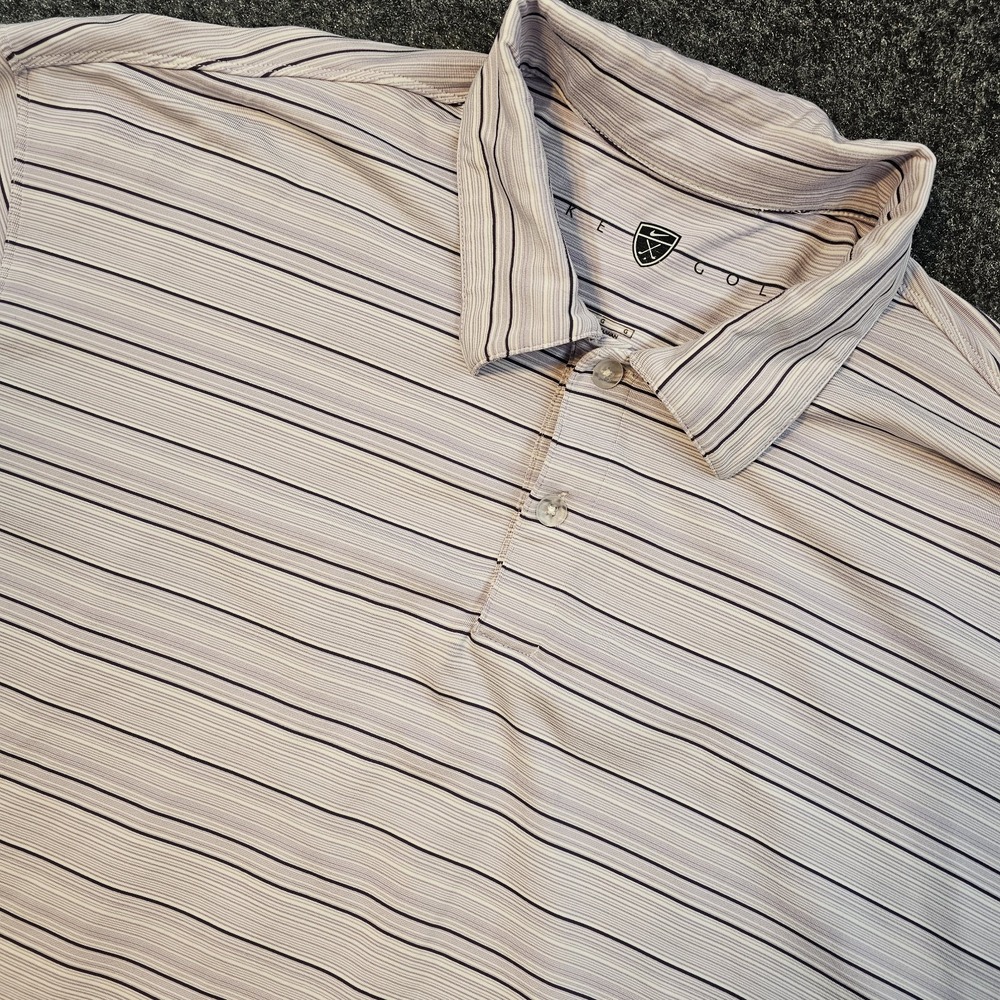 Nike Golf Polo Shirt Mens Large Purple Dry Stretch Performance Short Sleeve Logo